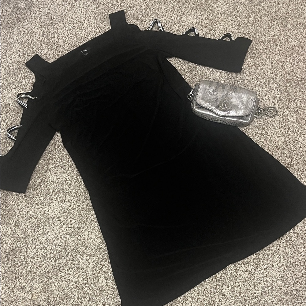 MSK Black Cold-Shoulder Dress